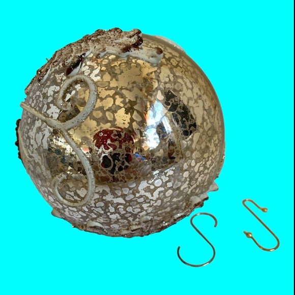 Dillard's Trimsetter Christmas Tree Ornament Glass Silver, Gold, Brown 3.5" - Picture 5 of 10